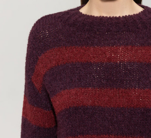 Luisa Cerano – Striped Sweater in Red and Burgundy