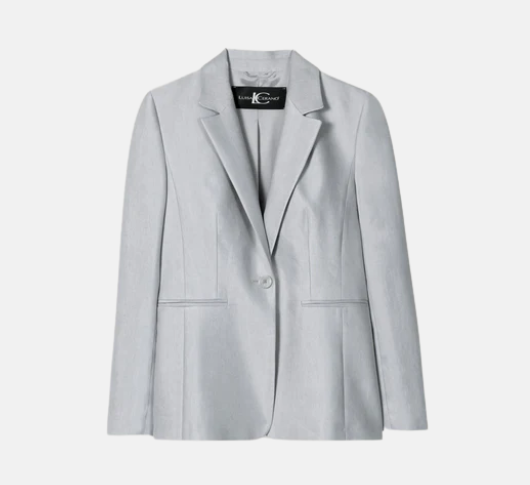 Luisa Cerano - Boyfriend Lined Blazer in Silver Grey