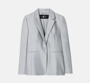 Luisa Cerano - Boyfriend Lined Blazer in Silver Grey