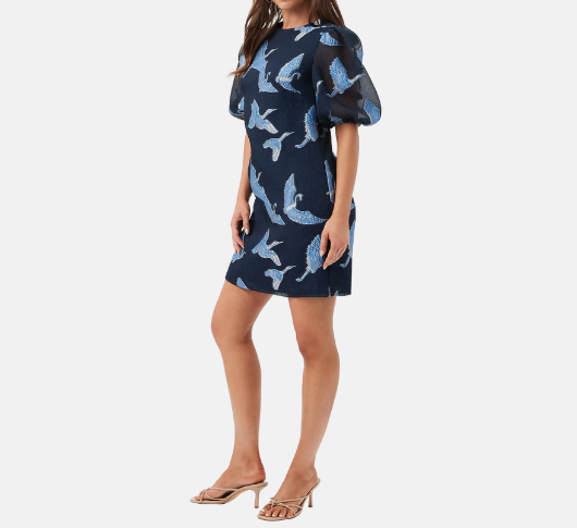 Trina Turk - Ringo Dress with Bird Print in Ink
