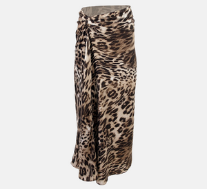 Theo - Danae Ruched Skirt in Leopard