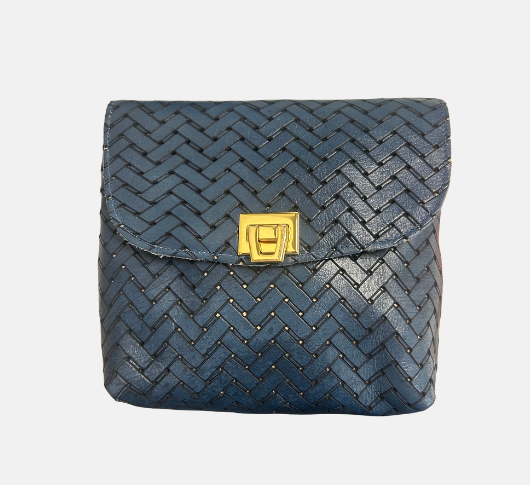 M.ANDONIA - Small Textured Bag with Gold Clasp and Chain