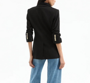 VERONICA BEARD - Dickey Jacket with Ruched Sleeves in Black