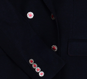 Vilagallo – Fringe Double-Breasted Jacket in Navy