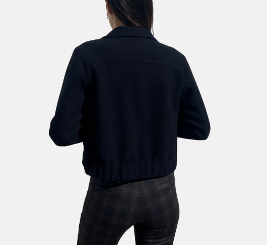 Elliott Lauren - Crop Jacket with Elastic Back in Navy