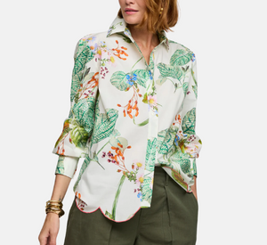 Hinson Wu - Long Sleeve Botanical Floral Blouse in Multicolor