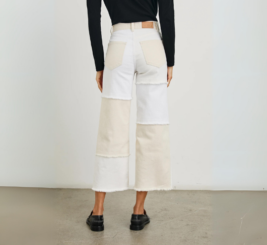 Rails - Getty Patchwork Jean in Ecru/White