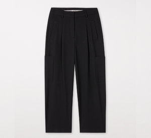 Luisa Cerano - Crop Cargo Pant with Pleats in Black