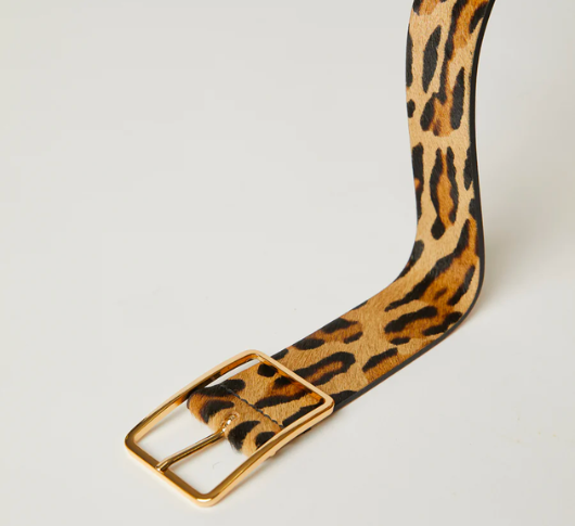 B-Low The Belt - Milla Calf-Hair Leather Belt in Leopard Gold
