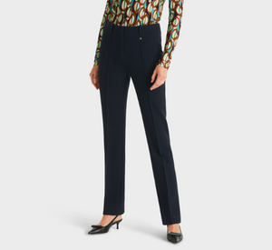 Marc Cain - Graphic Booster Feminine-Cut Frederica Pants in Midnight Blue