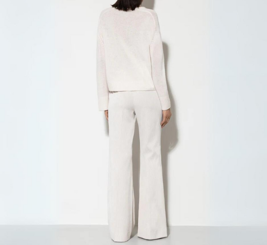 Luisa Cerano - Light Weight Flare Corduroy Pants in Eggshell