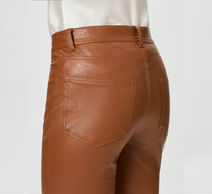 Paige - Claudine Faux Leather Pant in Dark Argan