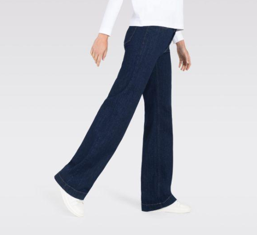 Mac Dream Wide Straight Fit - Jeans Da Donna, Blu, Taglia 38W X 30L, Vita Comoda, Larghezza Gamba 52 Cm