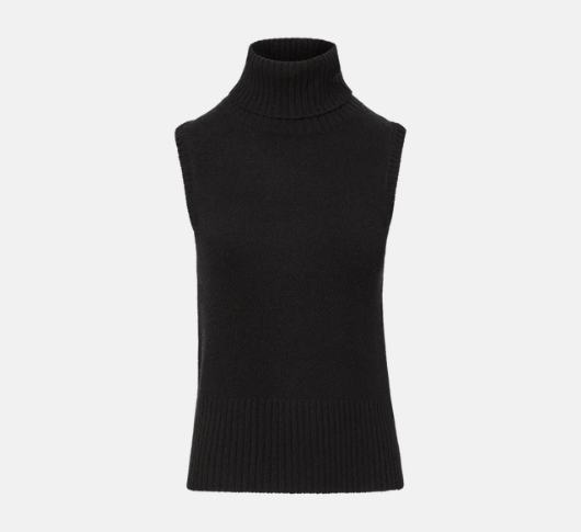 Veronica Beard - Mazzy Sleeveless Cashmere Turtleneck in Black