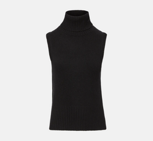 Veronica Beard - Mazzy Sleeveless Cashmere Turtleneck in Black