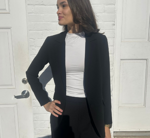 Drew - Bette 2-Button Crepe Jacket in Black