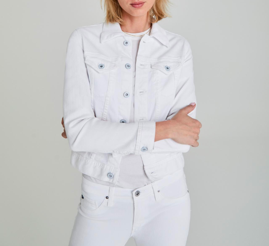 Ag robyn top denim jacket white