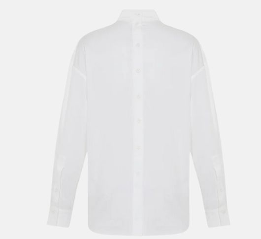 Theo - Echo Band Collar Button Down in White