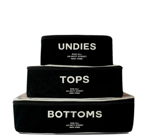 Bag all Cotton Packing Cubes Print 3 Pack in Black Sophia Lustig