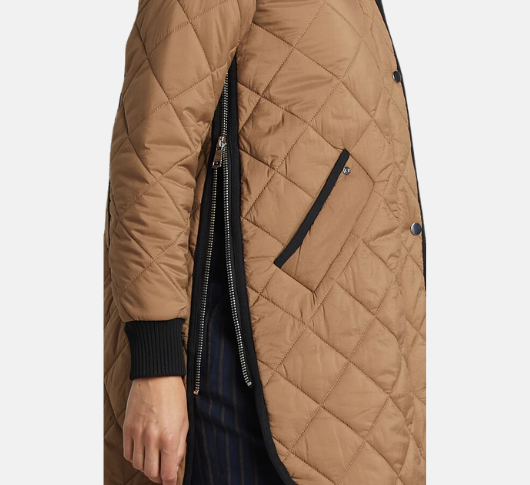 Adroit Atelier - Libby Quilted Full Zip Coat in Toffee