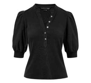 Veronica Beard - Coralee Puff Sleeve Top in Black