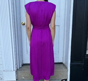 Suncoo - Wrap Dress with Belt in Violet