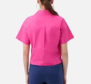 Trina Turk - Komore Cropped Button-Front Top in Trina Pink