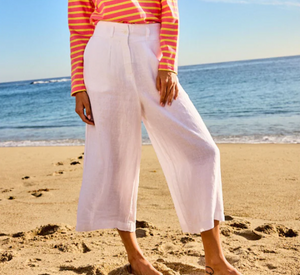 Saint James - Wide Leg Linen Pants in White