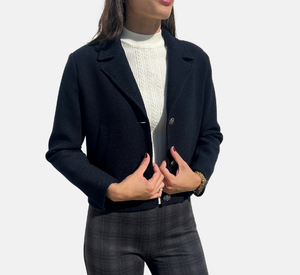 Elliott Lauren - Crop Jacket with Elastic Back in Navy
