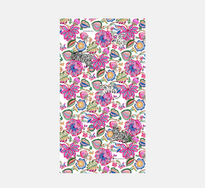 Vilagallo - Floral and Tiger Print Scarf in Cream Multi