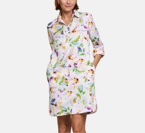 Hinson Wu - Aileen 3/4 Sleeve Floral Dress in Pink Multi