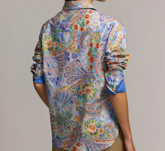 Hinson Wu - Margot Long Sleeve Button-Up Blouse in Paisley