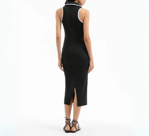 VERONICA BEARD - Sleeveless Polo Maxi Dress in Black and White