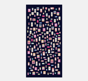 Vilagallo - Matchbox Print Scarf in Navy Multi