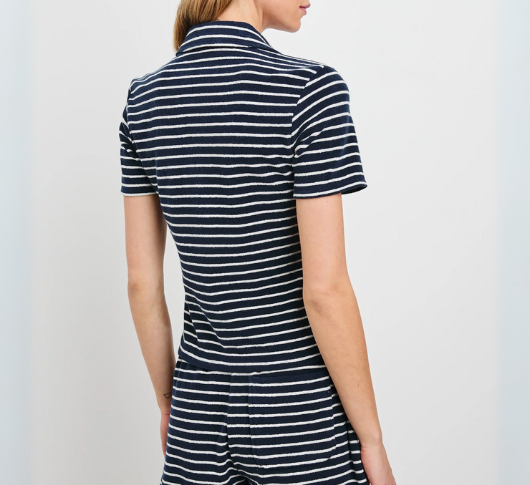RAILS - Naveli Striped Polo in Navy and Ivory