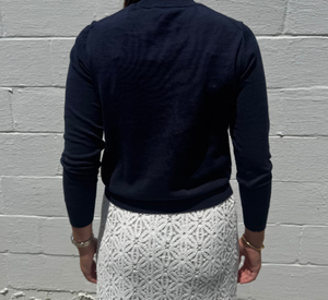 ELLIOT LAUREN - Long Sleeve Crew Sweater in Navy