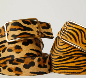 B-Low The Belt - Milla Calf-Hair Leather Belt in Leopard Gold