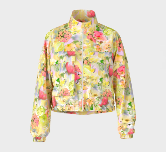 Marc Cain - Printed Outdoor Floral Jacket in Pale Lemon