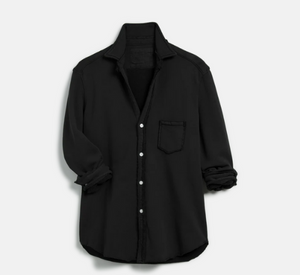 Frank & Eileen - Relaxed Sweatshirt Button Up in Black