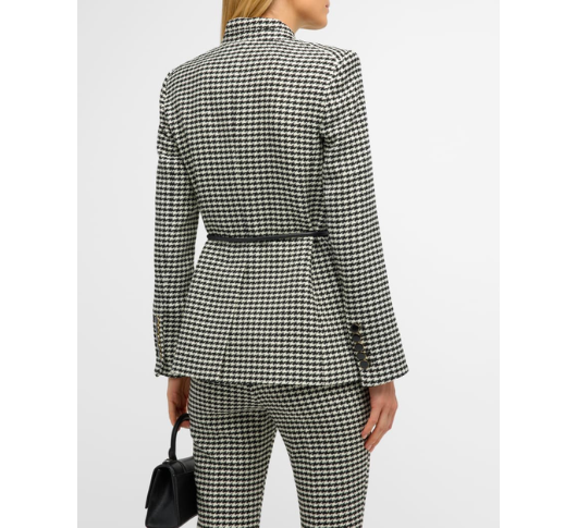 Veronica Beard - Wilshire Houndstooth Dickey Jacket in Black/Off-White