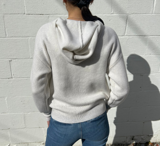 Kinross Cashmere - Double Knit Cashmere Hoodie in Whisper