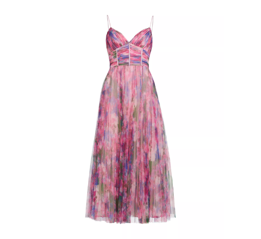 ML Monique Lhuillier - Madison Tulle Dress in Waterlily Floral