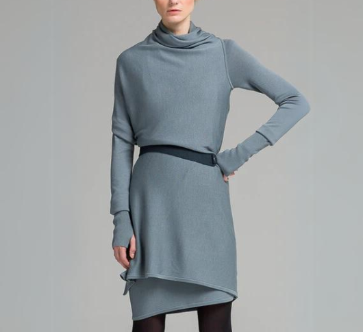 NFP - Long Sleeve Merino Wrap/ Cape in Mist Grey