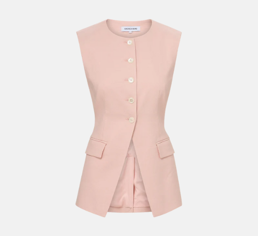 Veronica Beard - Lois Linen Vest in Pink Shell