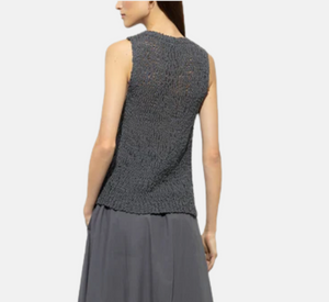 Luisa Cerano - Bouclé Knit Sleeveless Top in Cool Grey