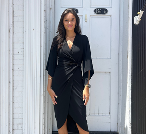 Iris Setlakwe - Draped Dress with Side Knot in Black