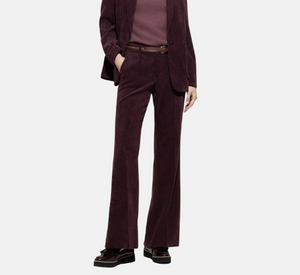 Luisa Cerano – Flare Corduroy Trousers in Burgundy
