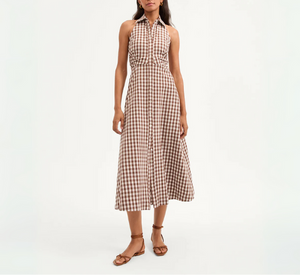 Veronica Beard - Gingham Halter Dress in Light Chicory