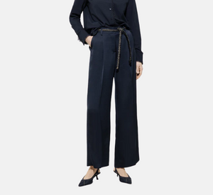 Luisa Cerano - Satin Pant in Dark Blue
