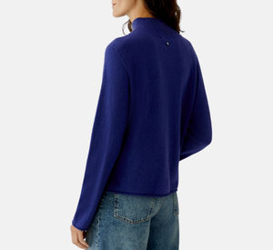 Oui - Mock Neck Sweater with Pockets in Blue Ribbon